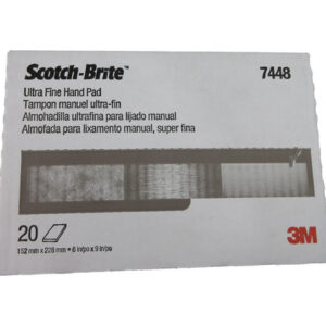 3M™ 048011-04028 Scotch-Brite™ 7448 Gray Ultra-Fine 6" x 9" Gray Hand Pad - Box of 20