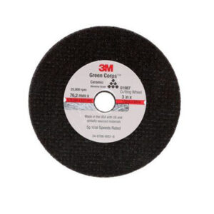 3M™ 051131-01987 Black 3" x 0.04" x 3/8" General Purpose Cut-Off Wheel - 5 Each