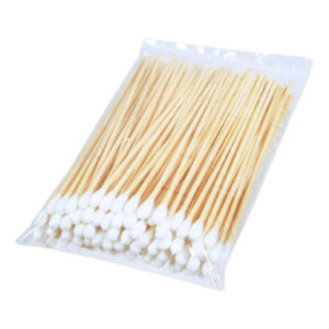Purewipe® 568186 Wood BMS 15-5G, Class A & AMS 3819C, Class 1, Grade A, Form 1 Spec 6" 100% USP Cotton Swabs - Pack of 100