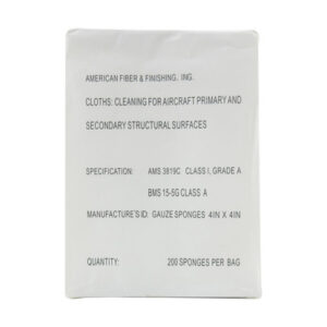 Purewipe® 582562-F White Class A & AMS 3819C, Class 1, Grade A, Form 1 Spec Gauze 4" x 4" 12-Ply Sponge - 200 Sponge/Bag