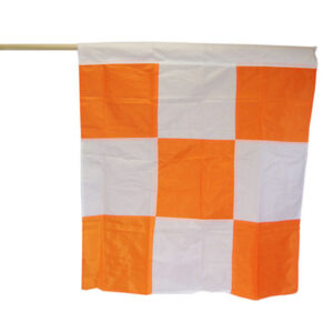 Safety Flag APF60 Orange/White Checkered 36" x 36" Airport Flag Mounted on 60" Dowel - 24/Pack